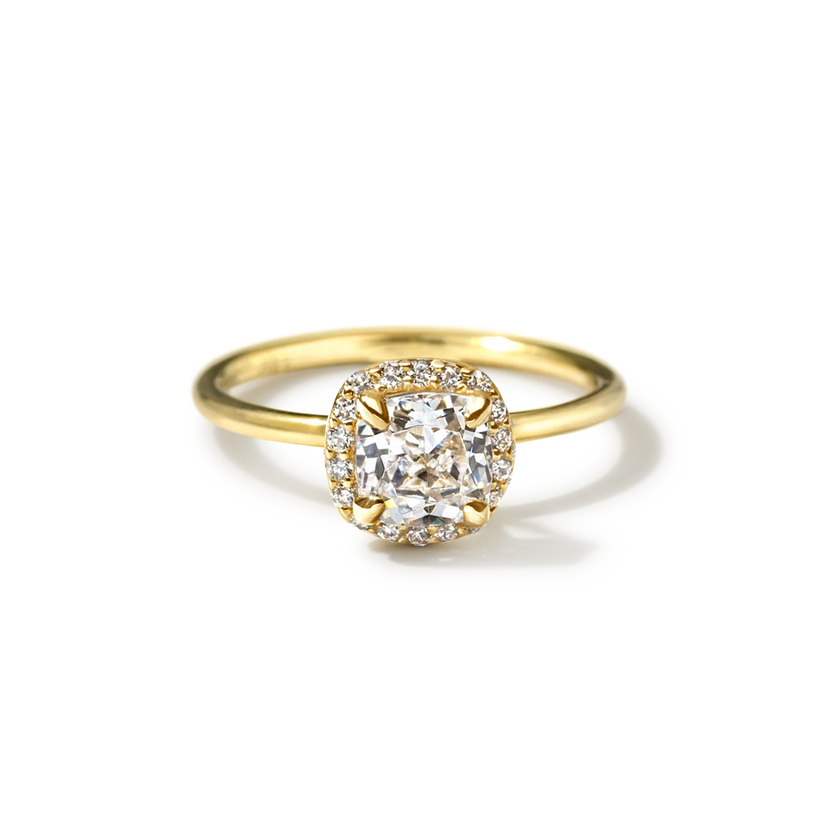 Noémie Halo Pick Your Diamond Shape Engagement Ring - 18K Gold - Image 13