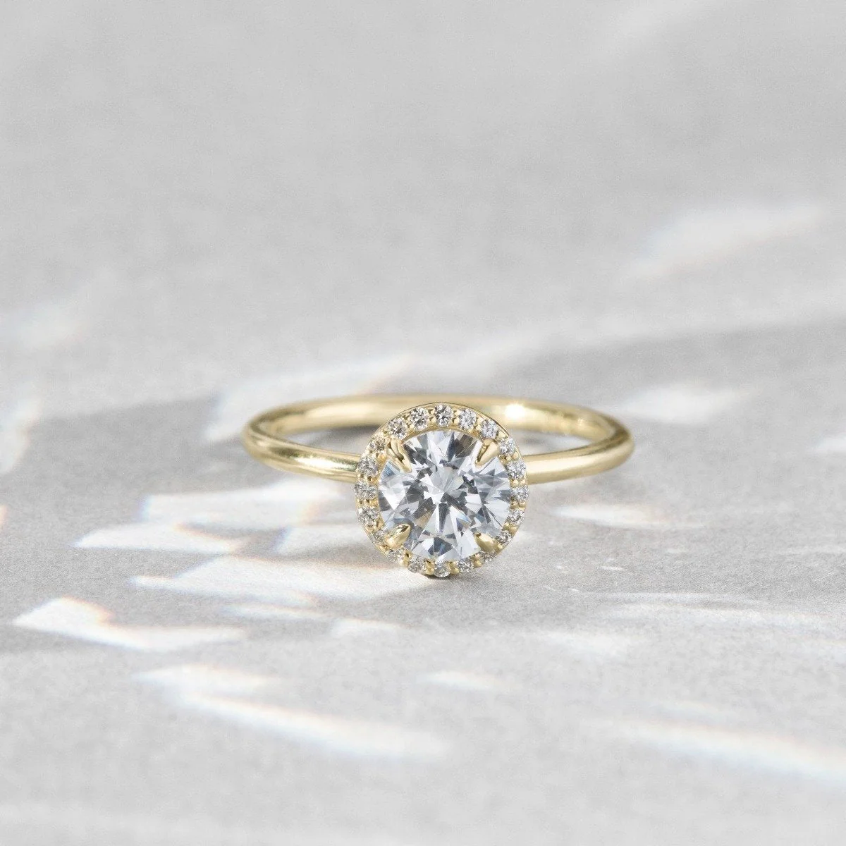 Noémie Halo Pick Your Diamond Shape Engagement Ring - 18K Gold - Image 19