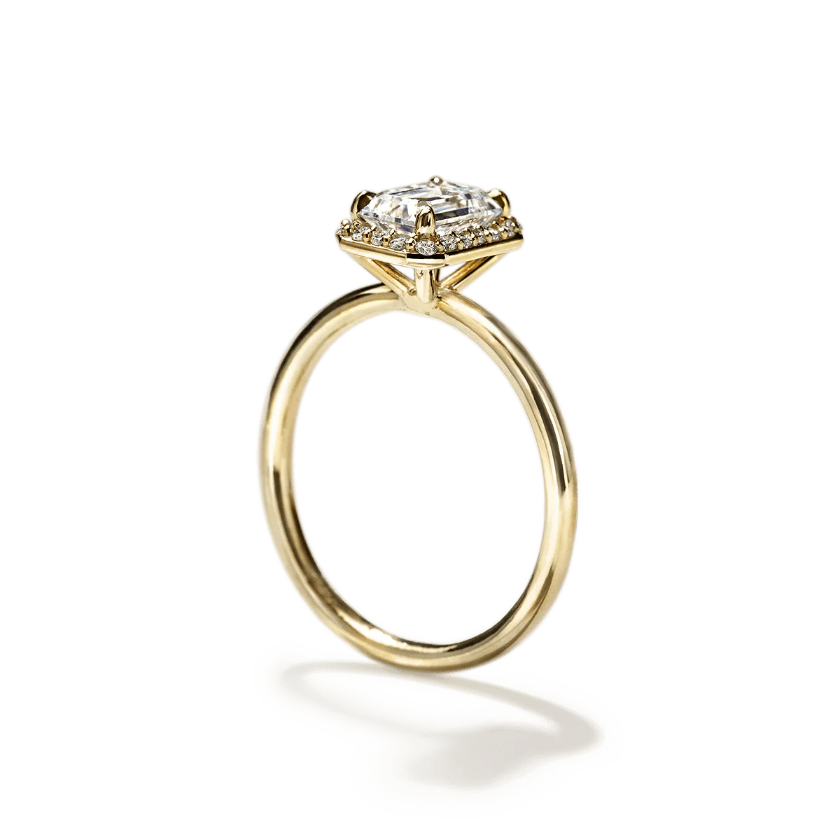 Noémie Halo Pick Your Diamond Shape Engagement Ring - 18K Gold - Image 34