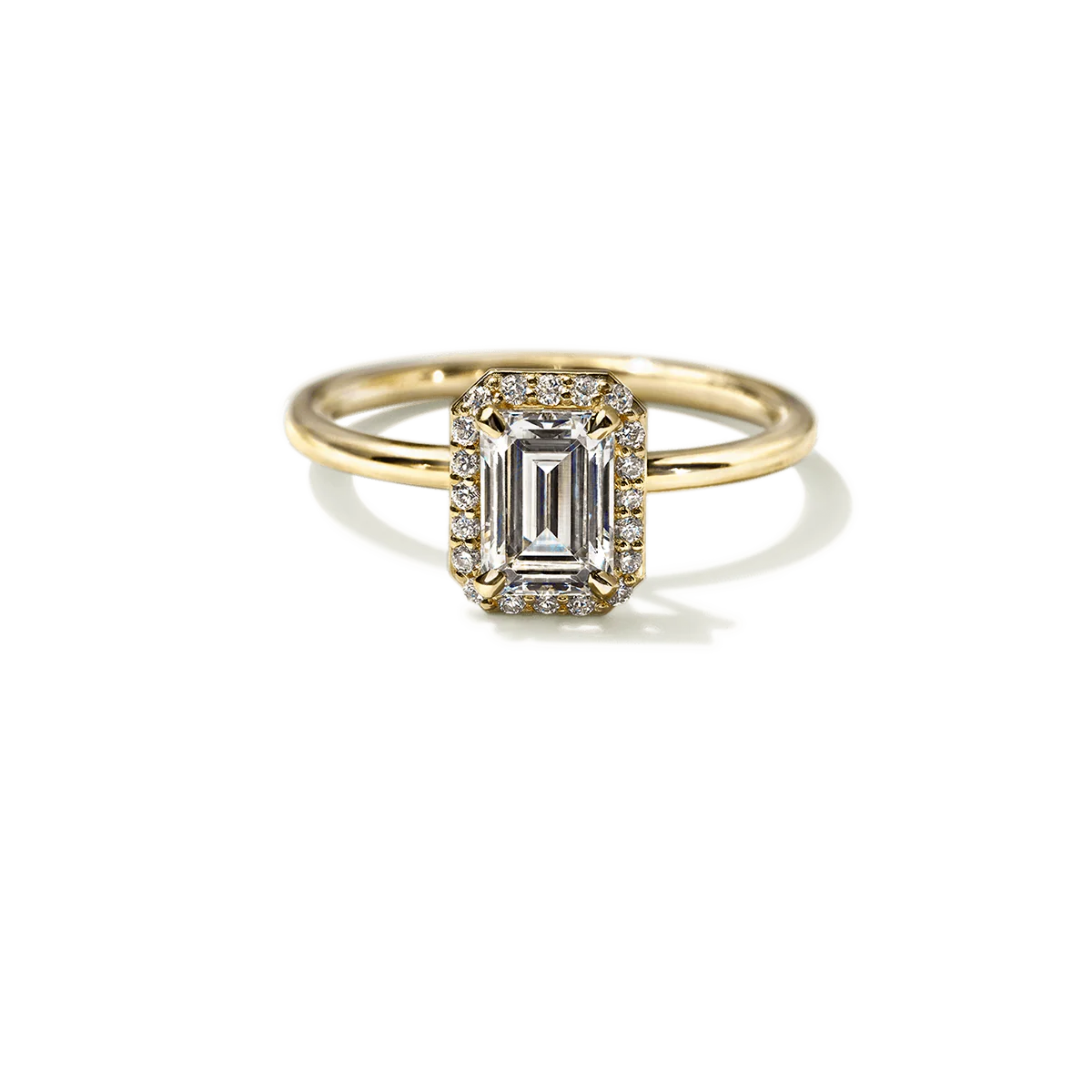 Noémie Halo Pick Your Diamond Shape Engagement Ring - 18K Gold - Image 4