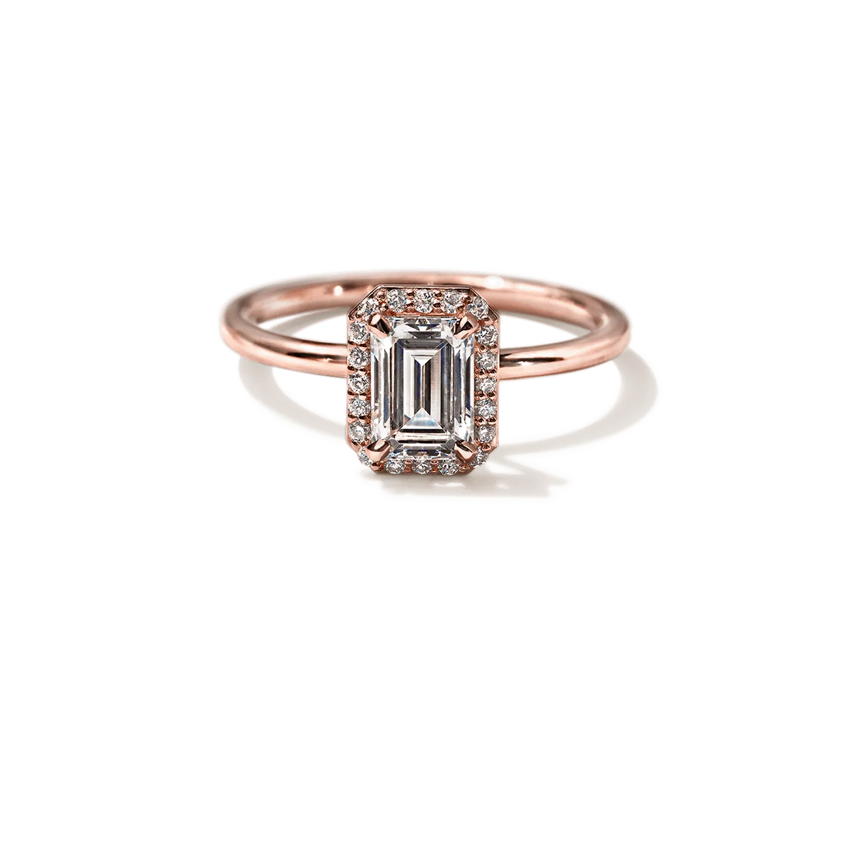 Noémie Halo Pick Your Diamond Shape Engagement Ring - 18K Gold - Image 6