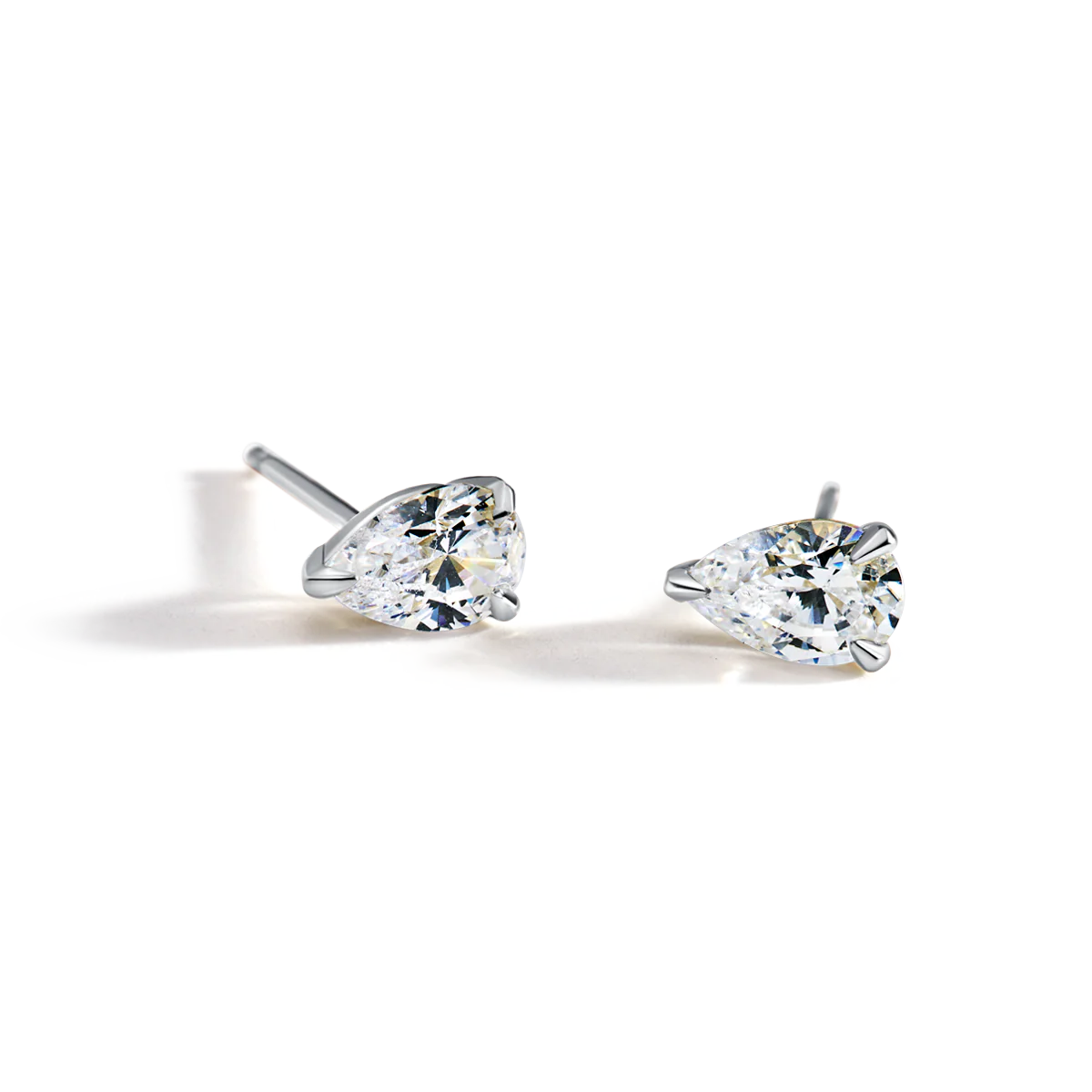 Pear Diamond Studs - 18K Gold - Image 3