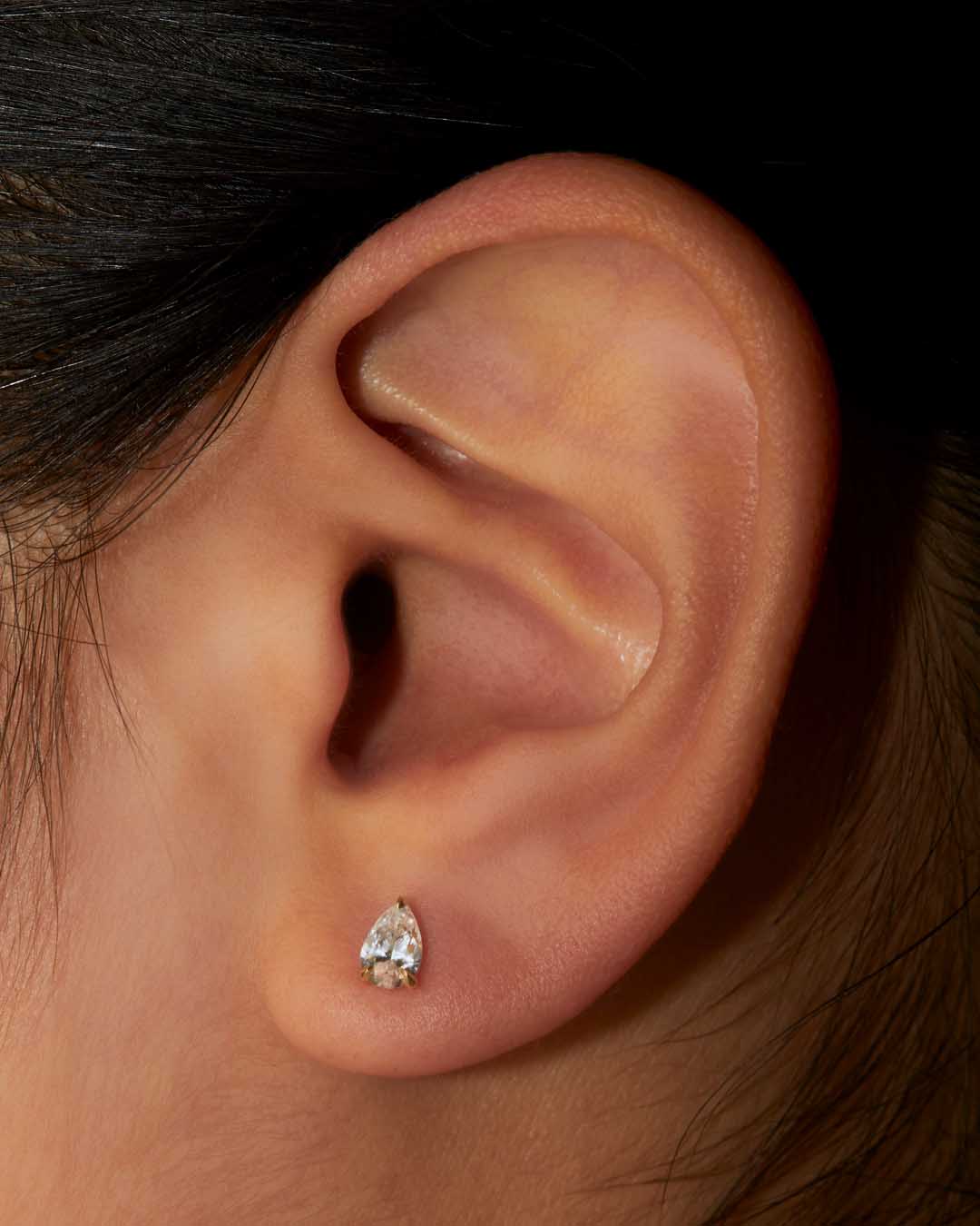 Pear Diamond Studs - 18K Gold - Image 4