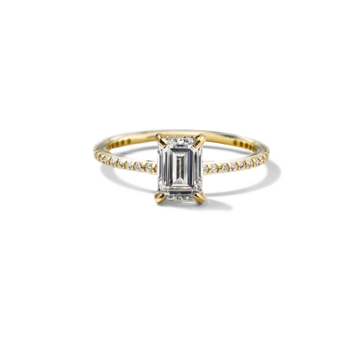 NoƩmie Solitaire Pave Pick Your Diamond Shape Engagement Ring - 18K Gold - Image 10