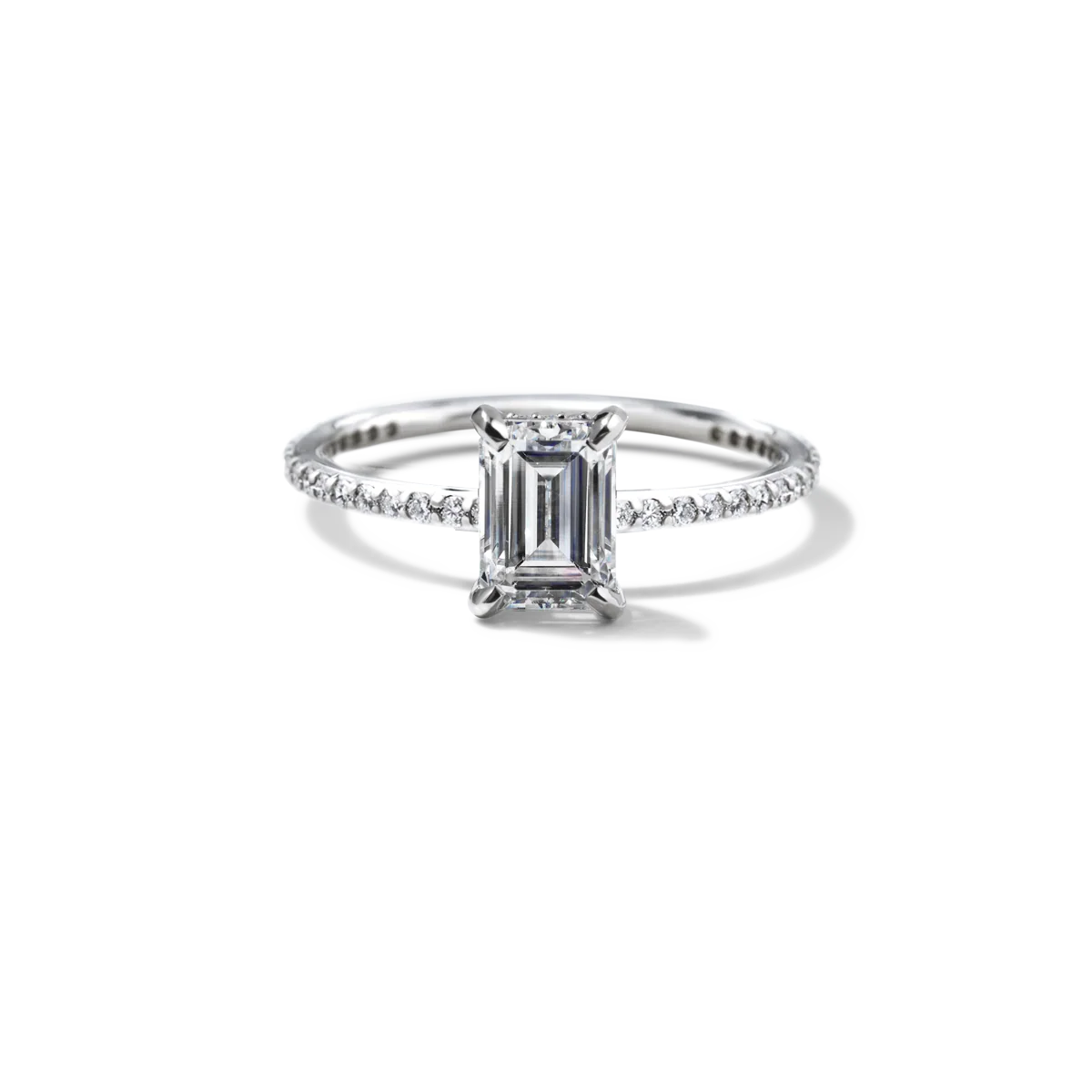NoƩmie Solitaire Pave Pick Your Diamond Shape Engagement Ring - 18K Gold - Image 11