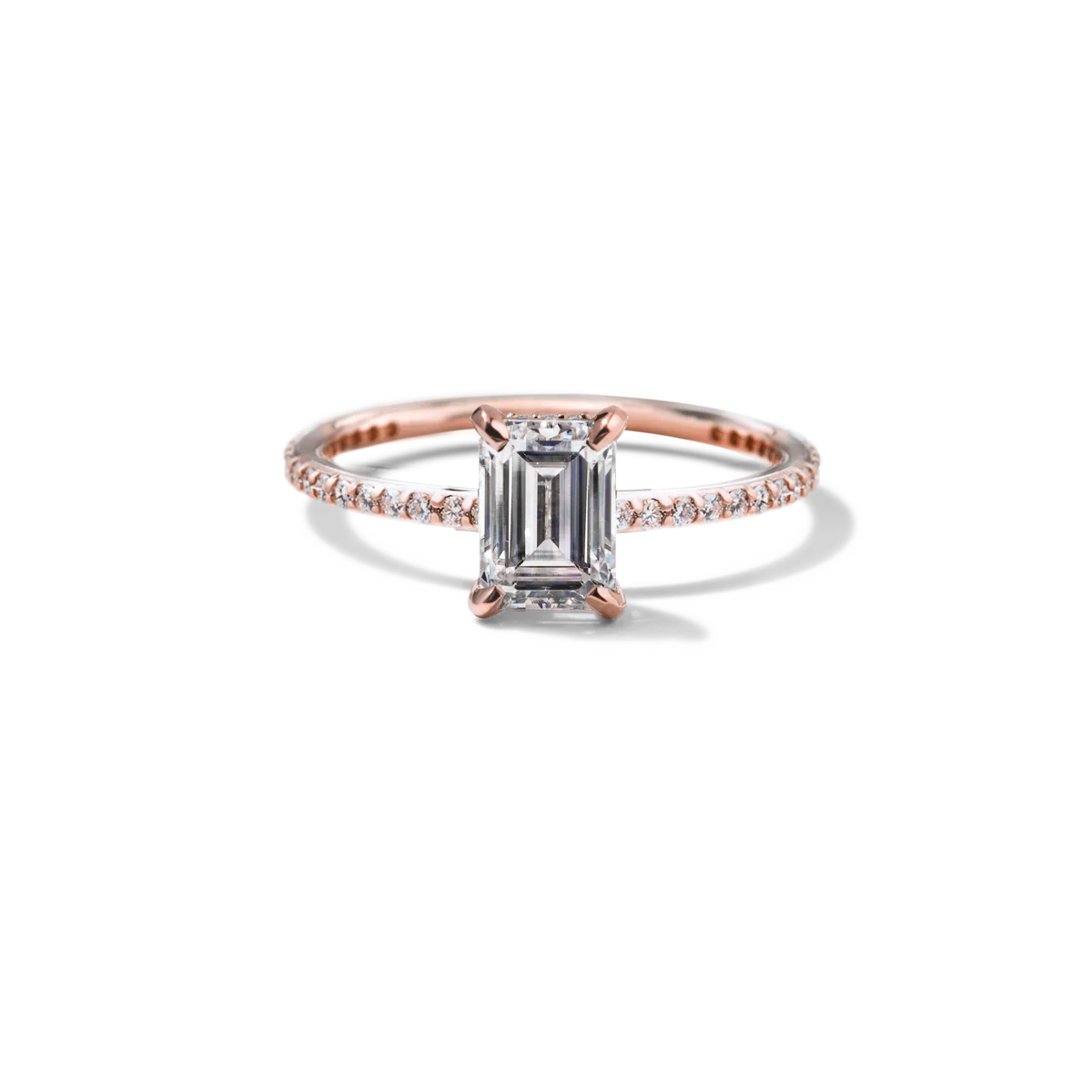 NoƩmie Solitaire Pave Pick Your Diamond Shape Engagement Ring - 18K Gold - Image 12