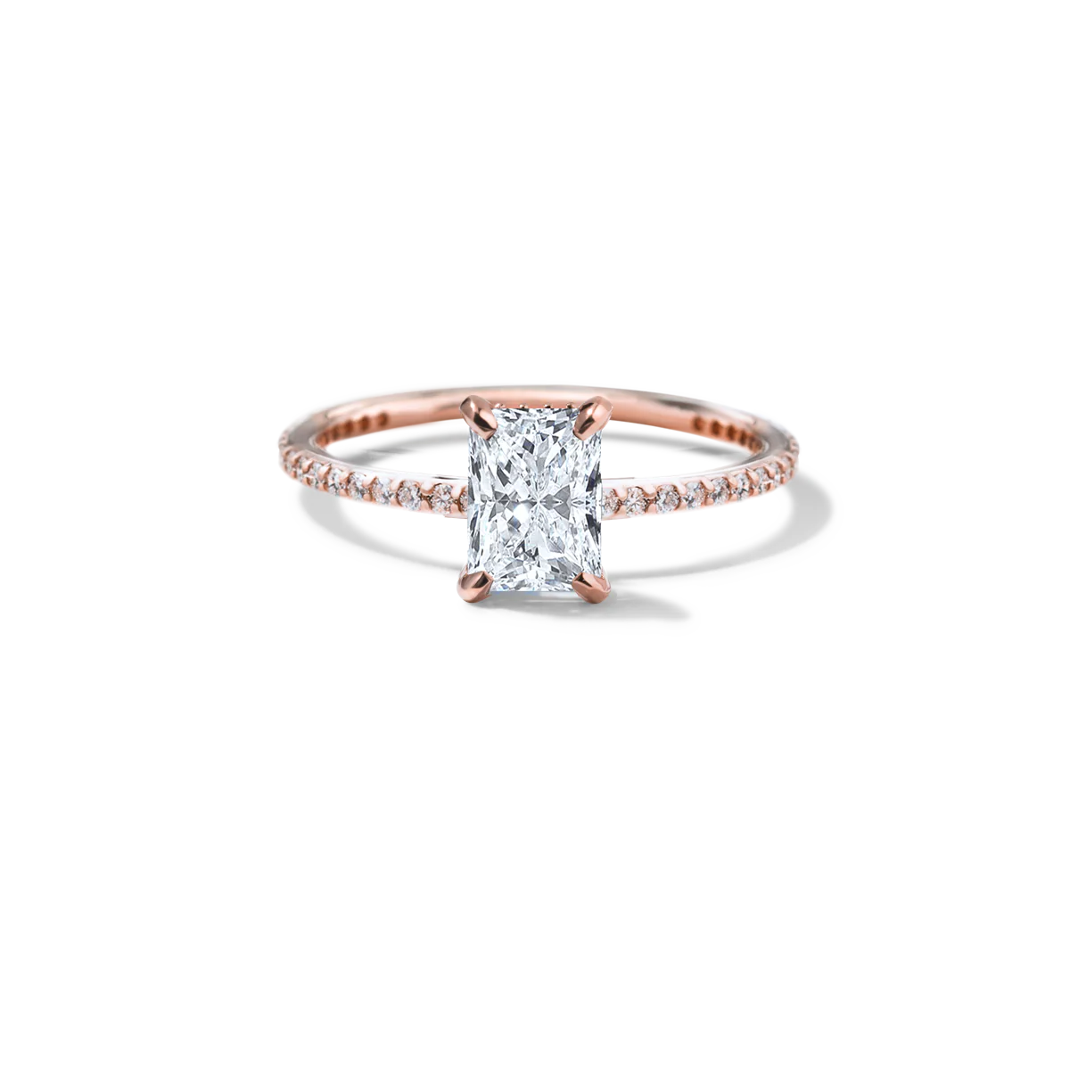 NoƩmie Solitaire Pave Pick Your Diamond Shape Engagement Ring - 18K Gold - Image 17
