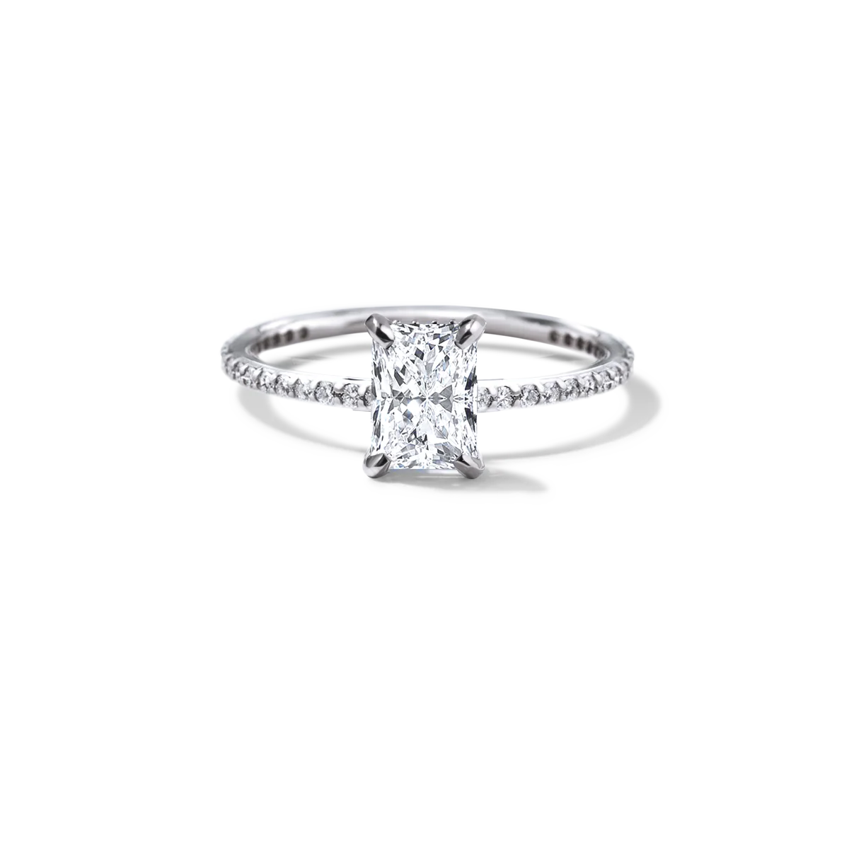 NoƩmie Solitaire Pave Pick Your Diamond Shape Engagement Ring - 18K Gold - Image 18
