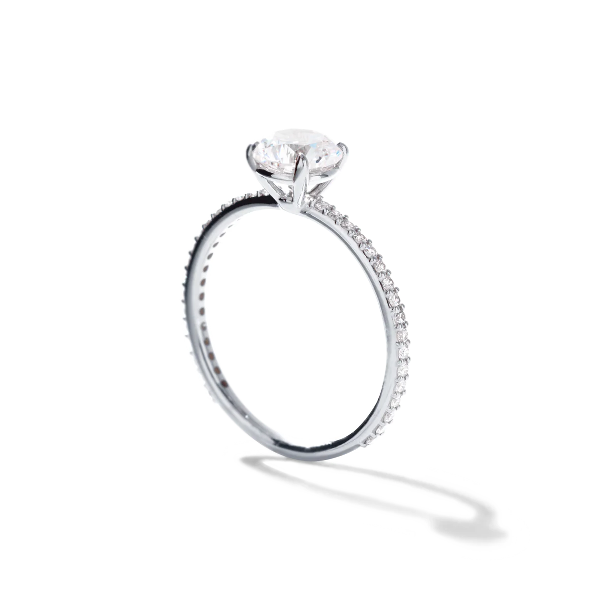 NoƩmie Solitaire Pave Pick Your Diamond Shape Engagement Ring - 18K Gold - Image 26