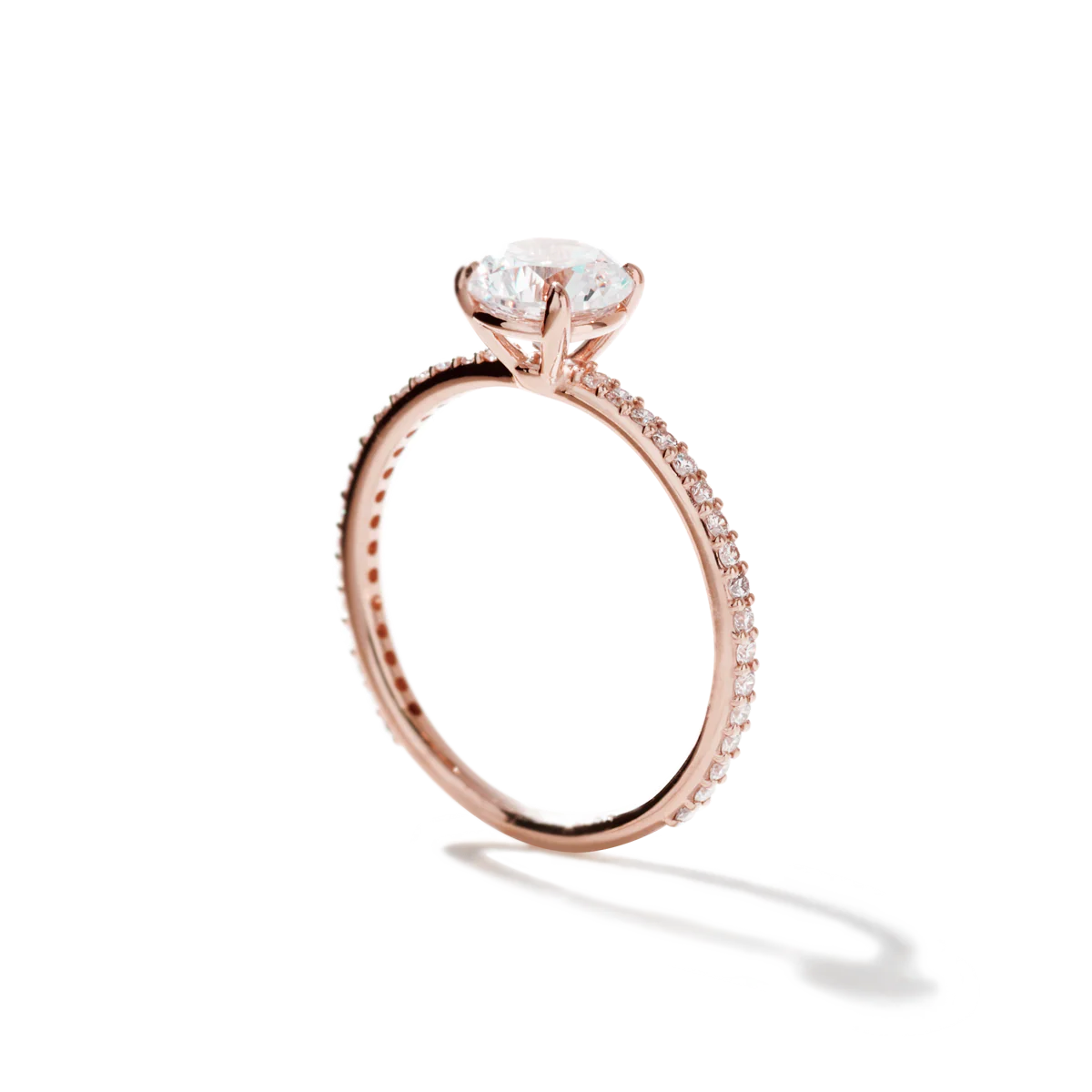 NoƩmie Solitaire Pave Pick Your Diamond Shape Engagement Ring - 18K Gold - Image 27
