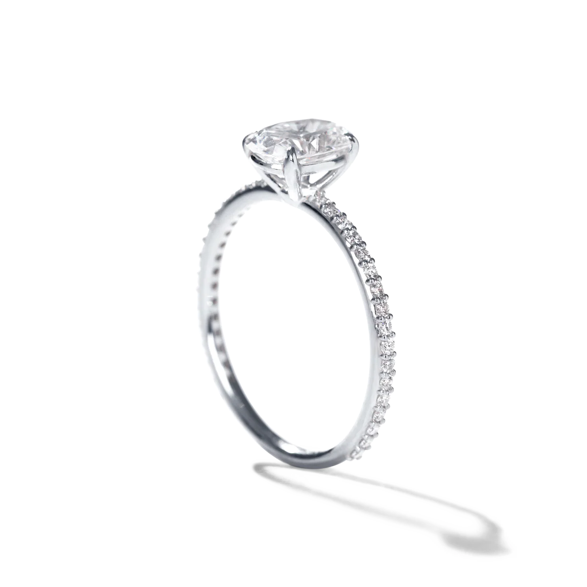 NoƩmie Solitaire Pave Pick Your Diamond Shape Engagement Ring - 18K Gold - Image 29