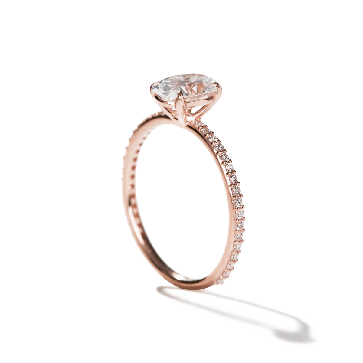 NoƩmie Solitaire Pave Pick Your Diamond Shape Engagement Ring - 18K Gold - Image 30