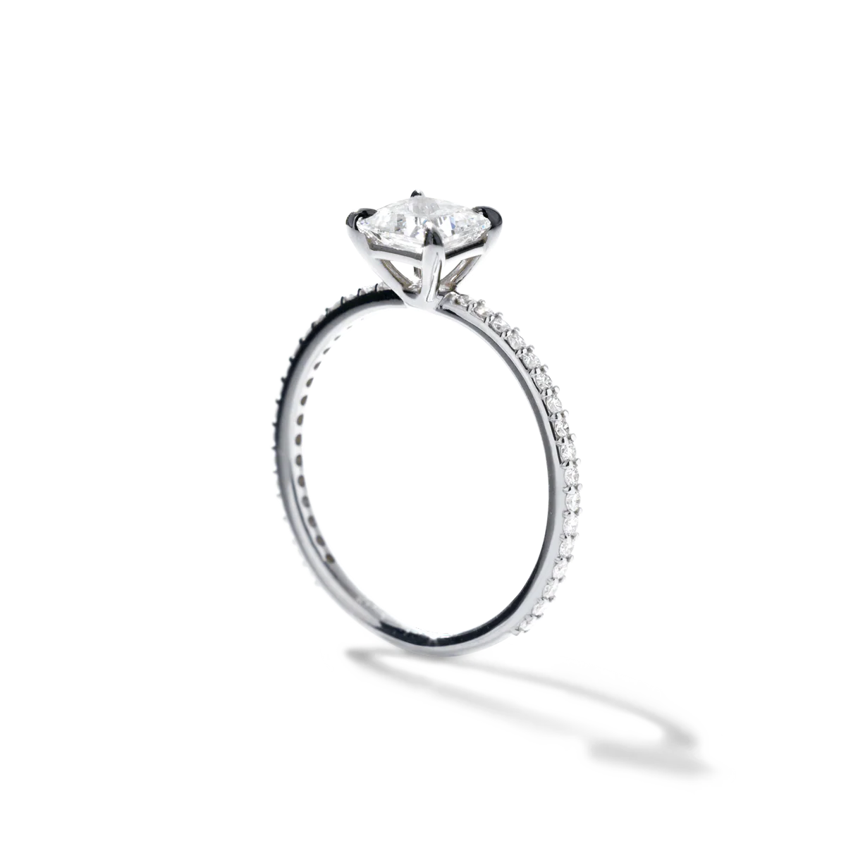 NoƩmie Solitaire Pave Pick Your Diamond Shape Engagement Ring - 18K Gold - Image 33