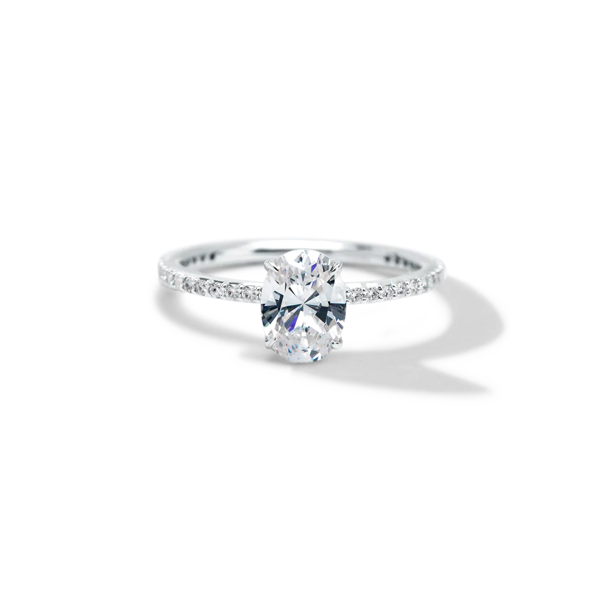 NoƩmie Solitaire Pave Pick Your Diamond Shape Engagement Ring - 18K Gold - Image 5