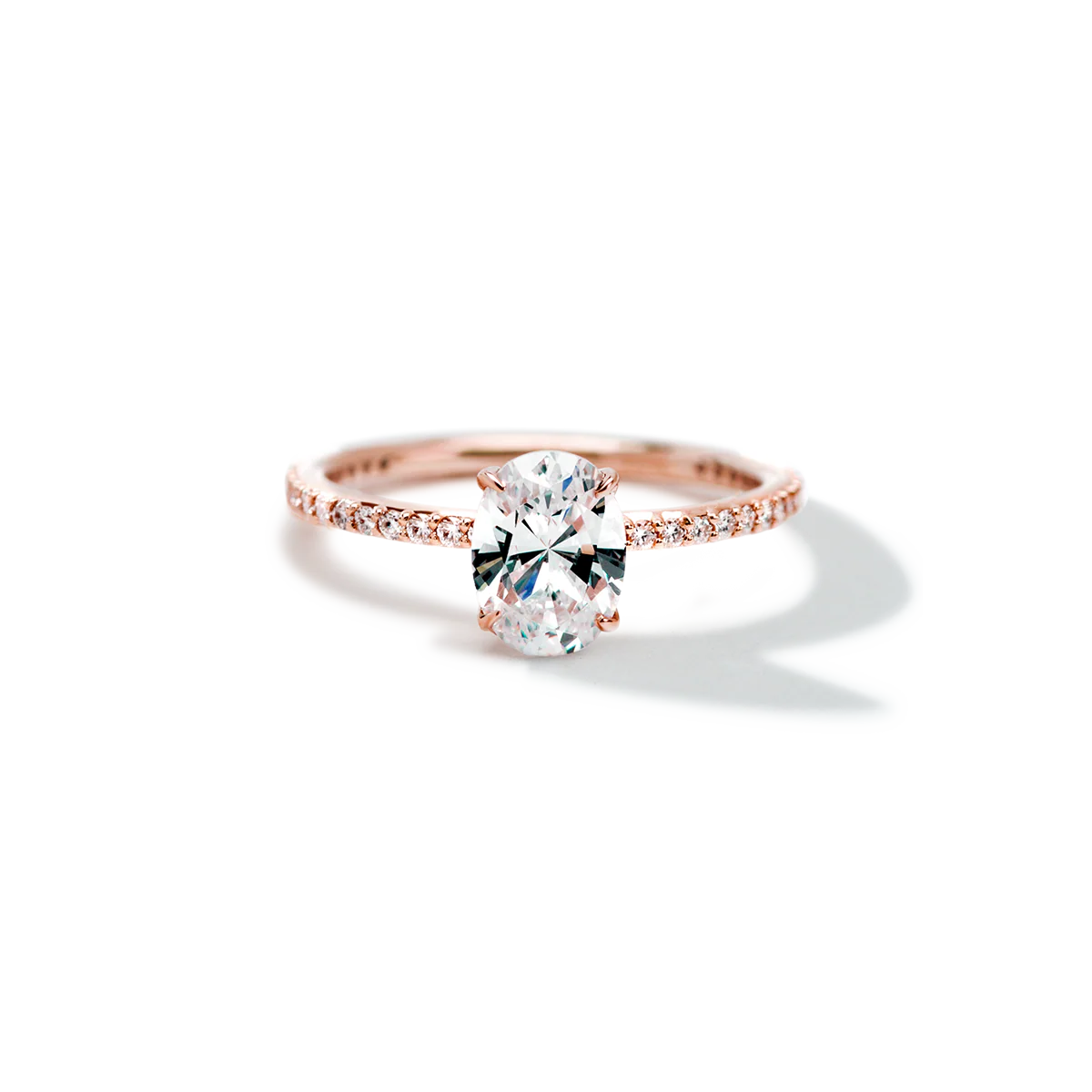 NoƩmie Solitaire Pave Pick Your Diamond Shape Engagement Ring - 18K Gold - Image 6