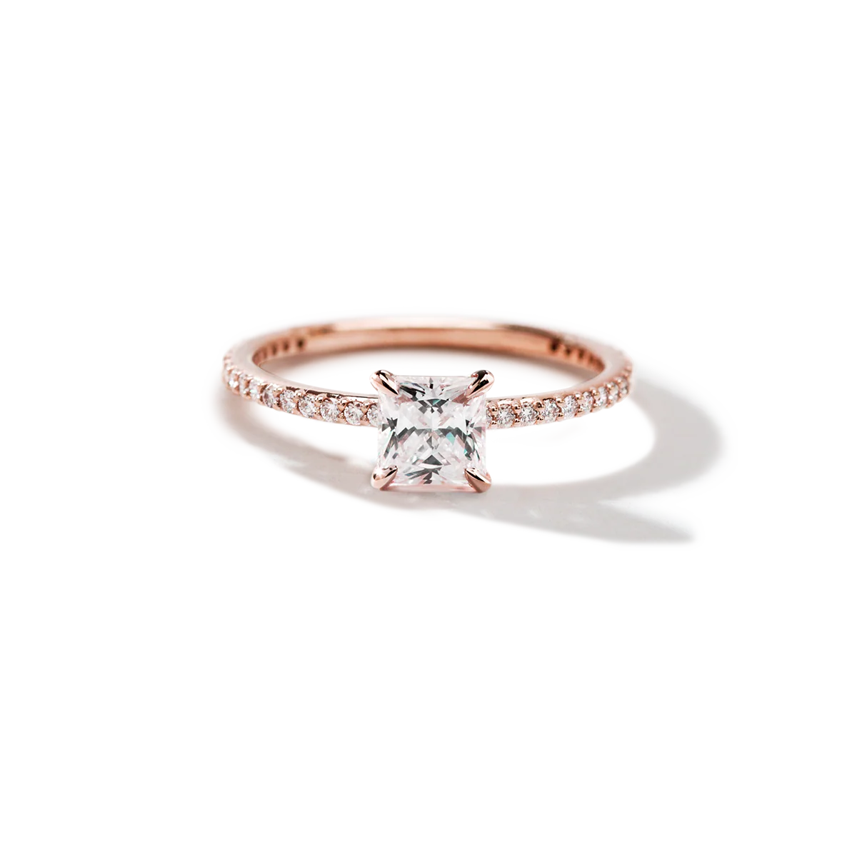 NoƩmie Solitaire Pave Pick Your Diamond Shape Engagement Ring - 18K Gold - Image 9