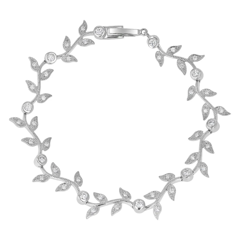 Vintage Inspired Diamond Leaf Vine Bracelet - 14K Gold | VS Clarity Lab Grown Diamonds - Image 2