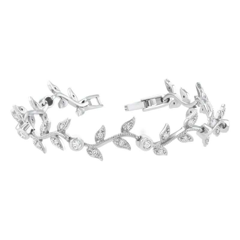 Vintage Inspired Diamond Leaf Vine Bracelet - 14K Gold | VS Clarity Lab Grown Diamonds - Image 3