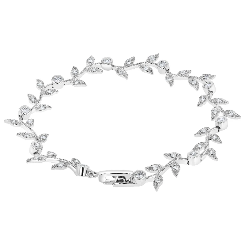 Vintage Inspired Diamond Leaf Vine Bracelet - 14K Gold | VS Clarity Lab Grown Diamonds - Image 7